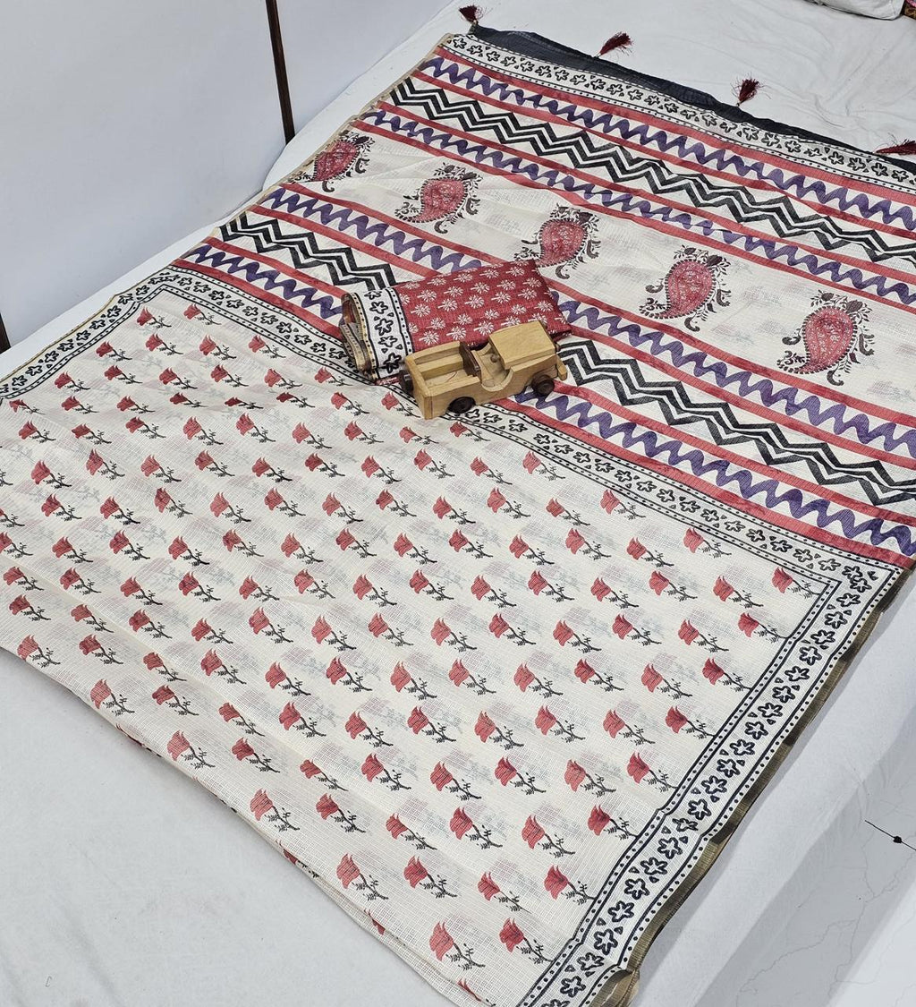 Prue cotton Floral print saree