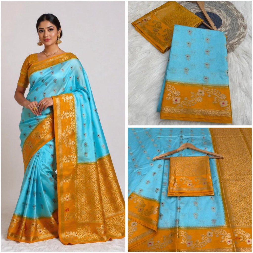 Design Meena Booti Dyeable saree