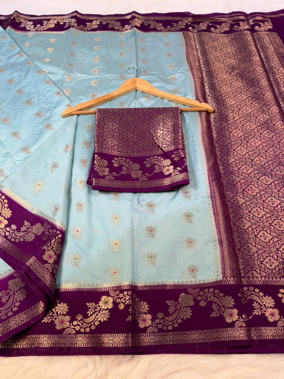 Design Meena Booti Dyeable saree