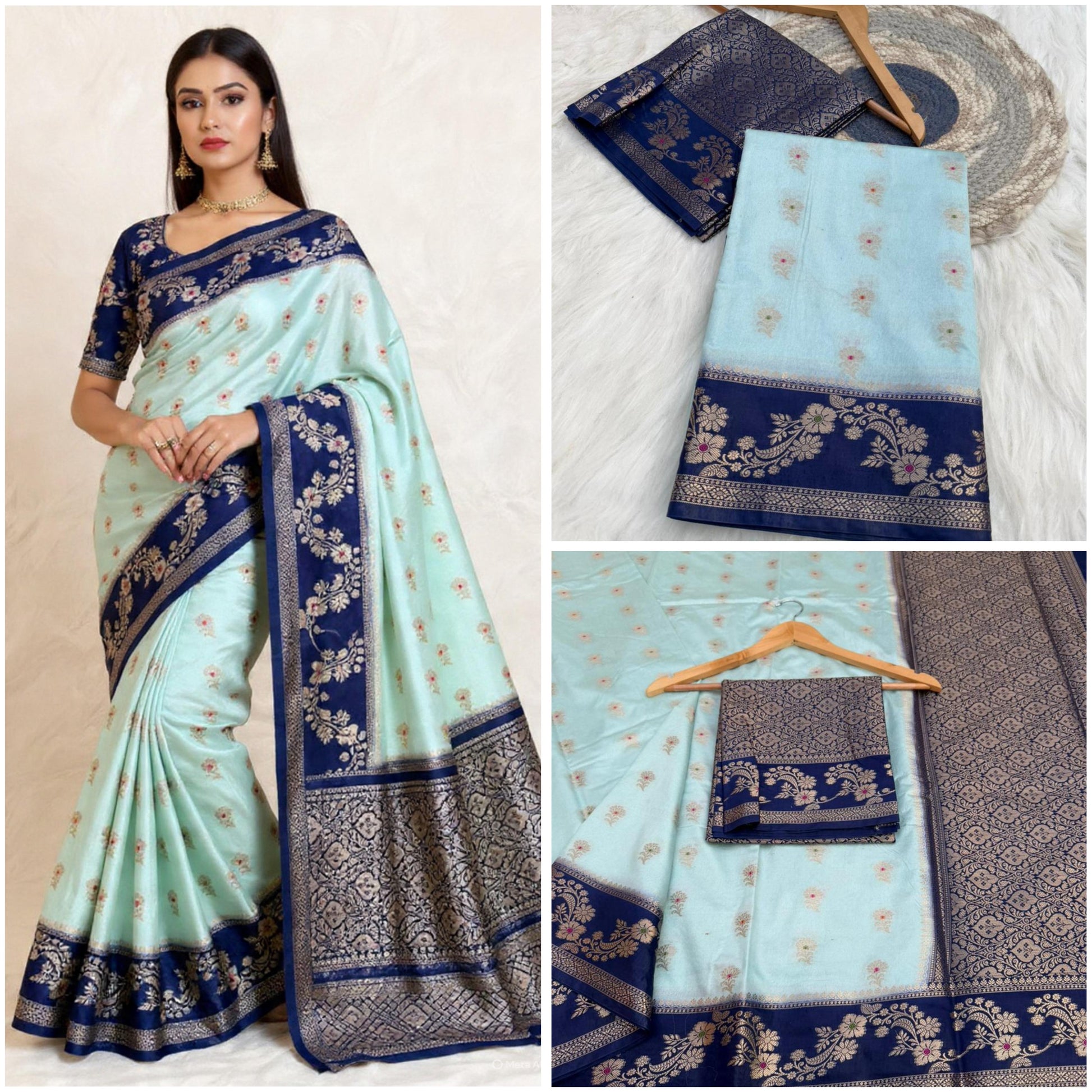 Design Meena Booti Dyeable saree