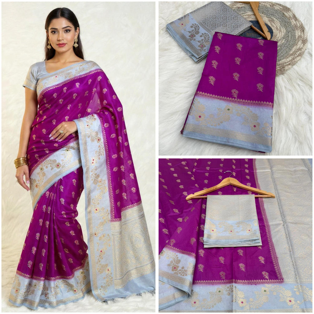 Design Meena Booti Dyeable saree