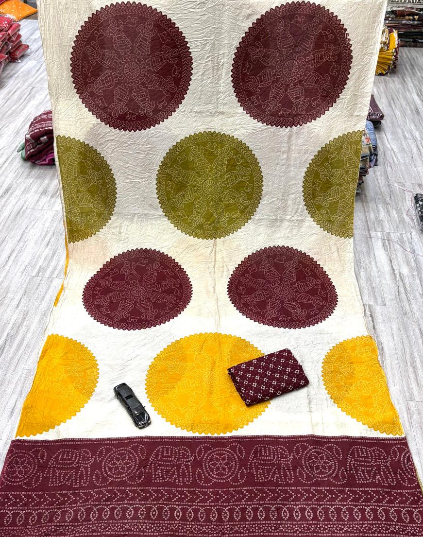 Fancy pure mul cotton saree