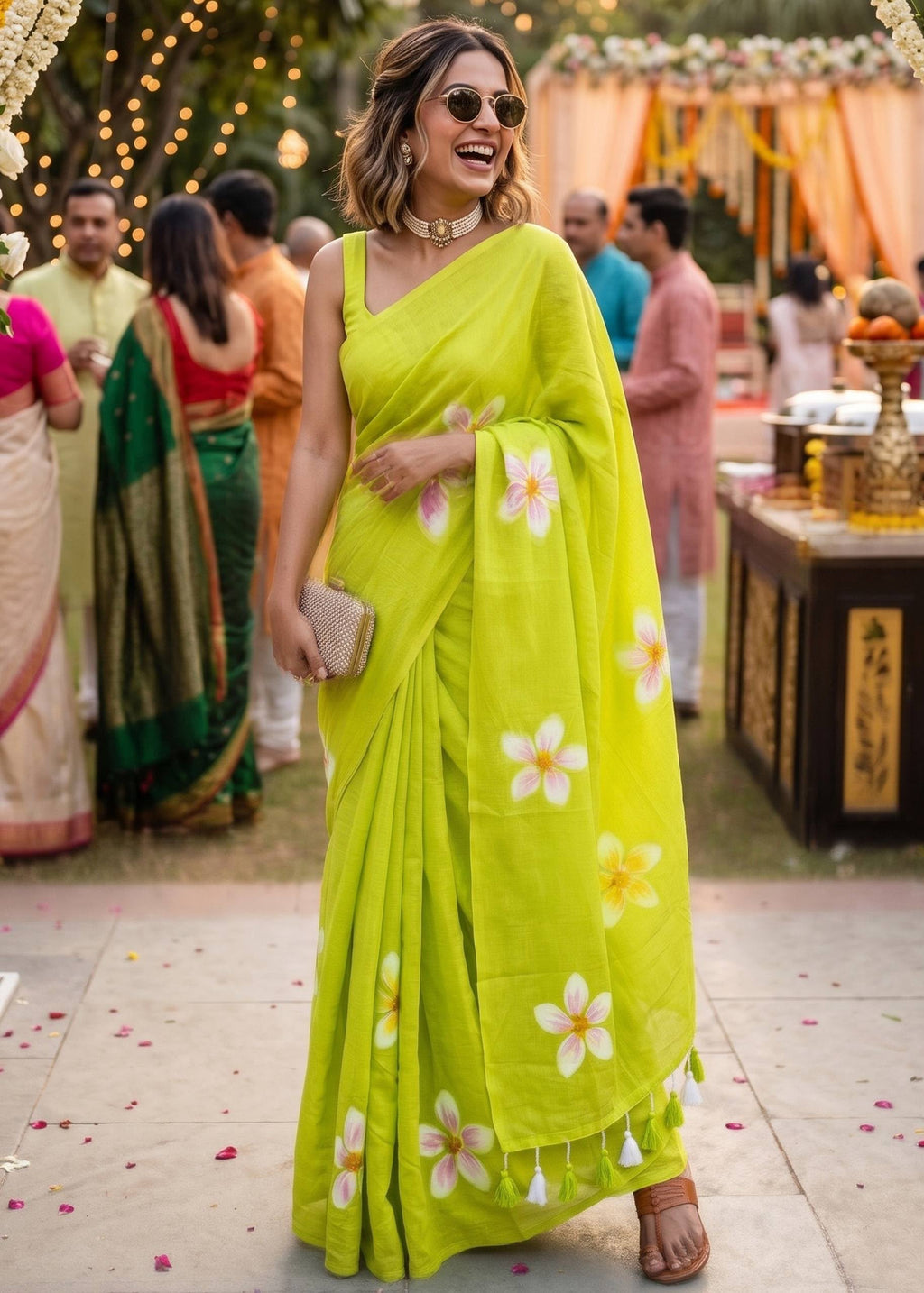 Hand painted saree