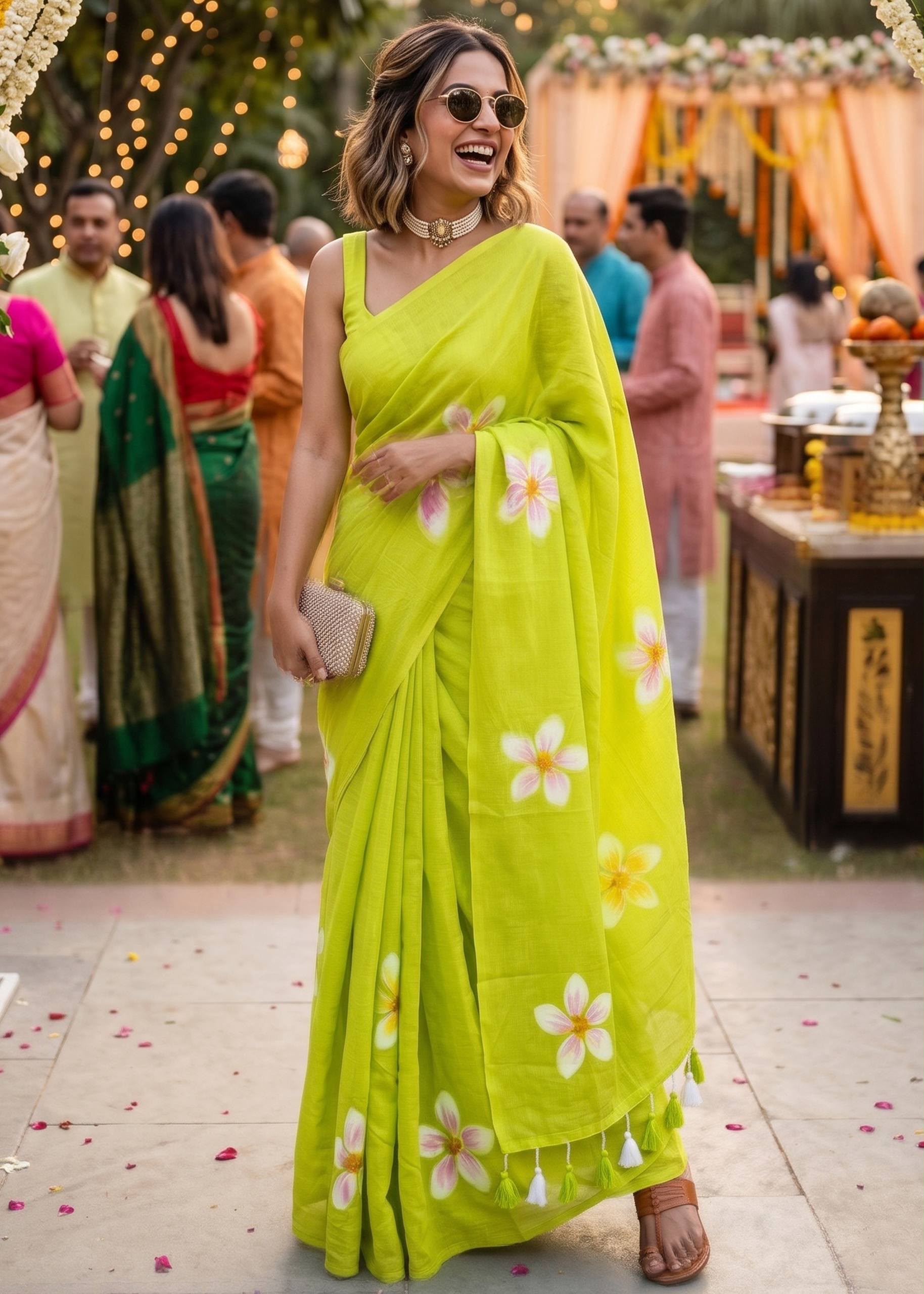 Hand painted saree