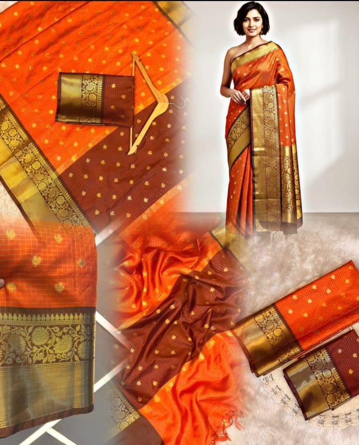 Fancy orange saree Booti