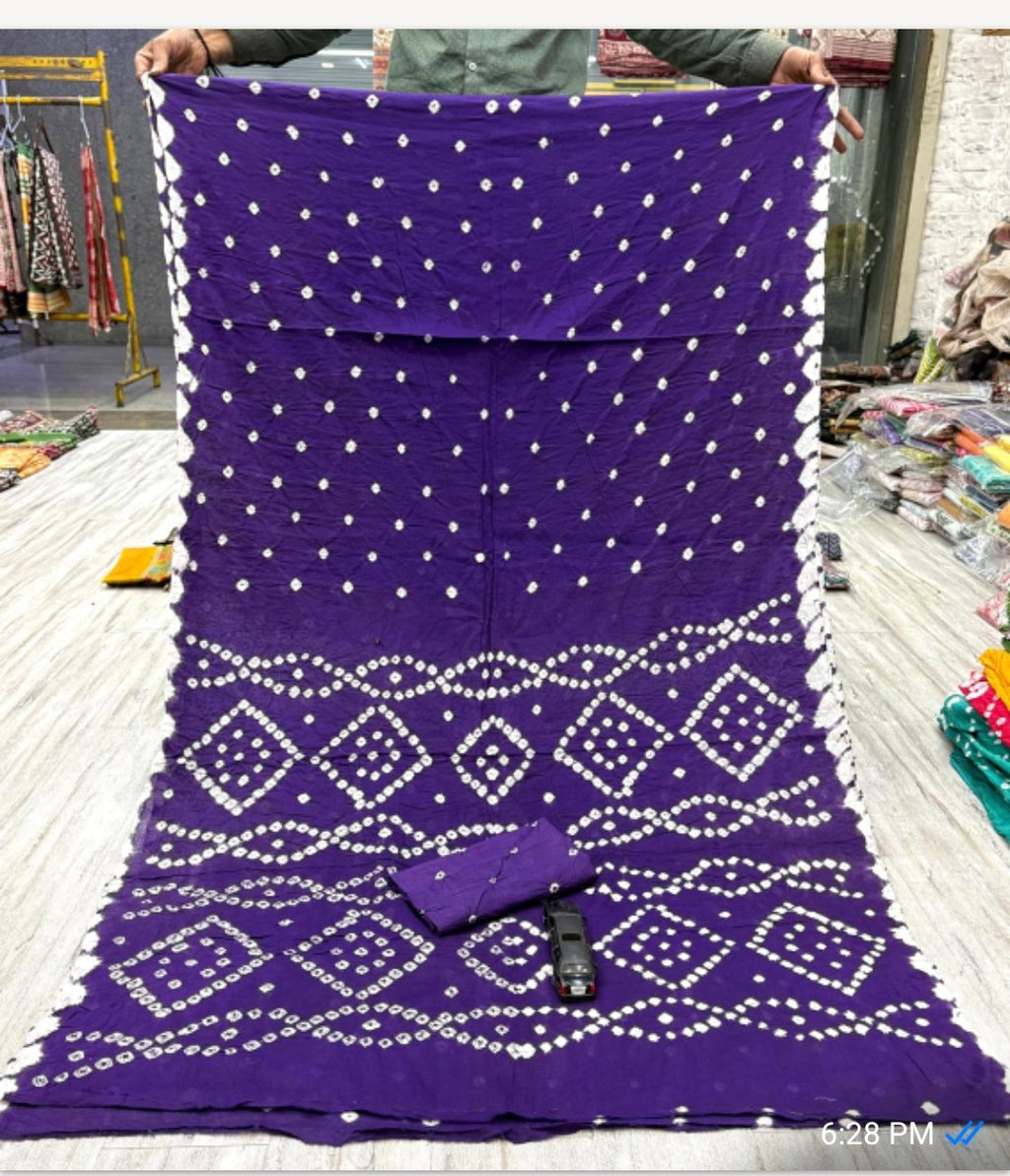 Pure cotton Bhandej saree
