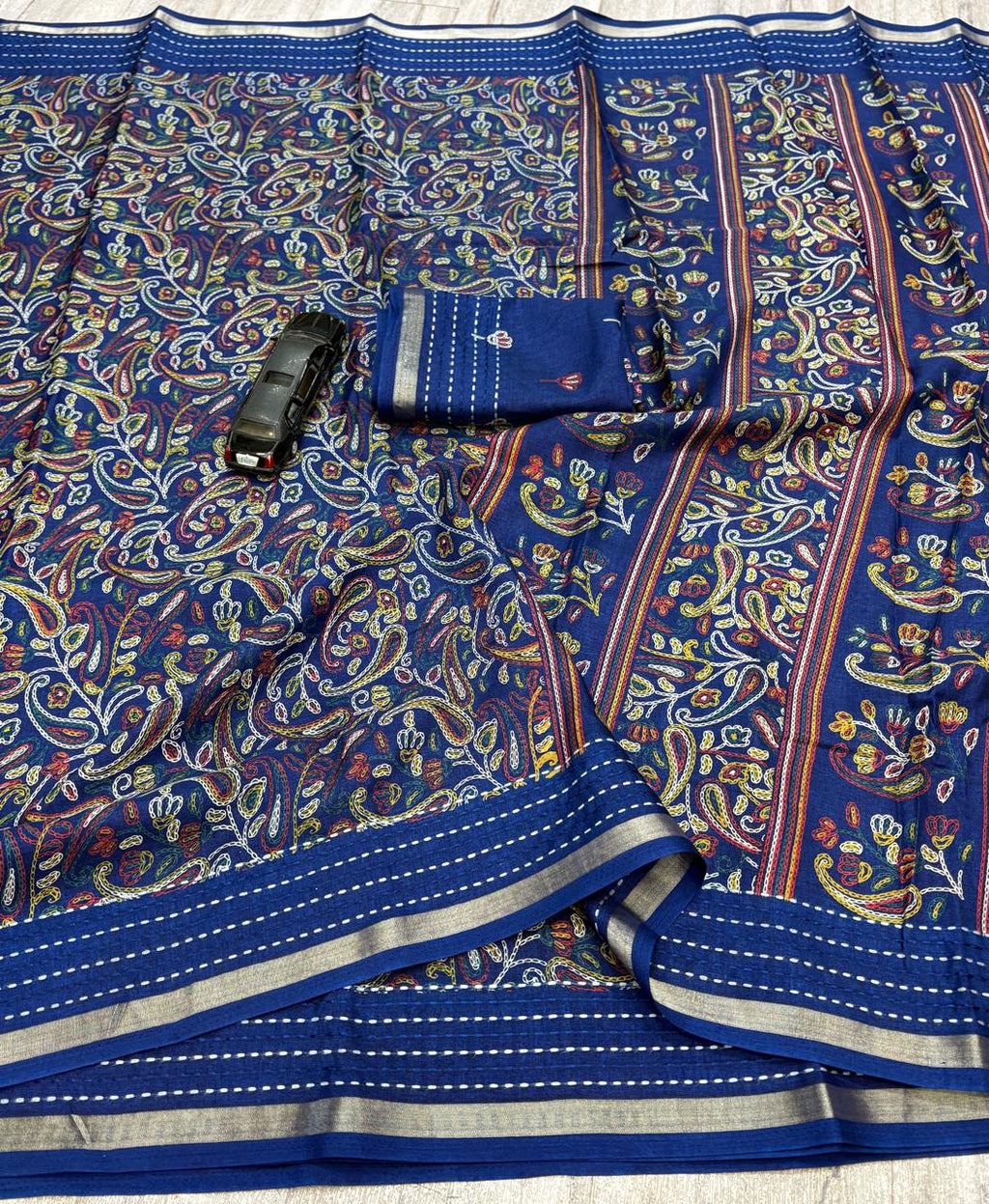 Kashmiri print cotton saree