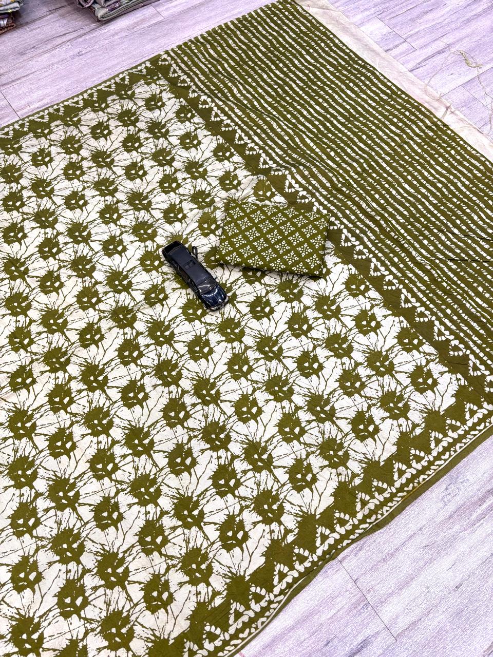 Pure cotton chanderi printed saree
