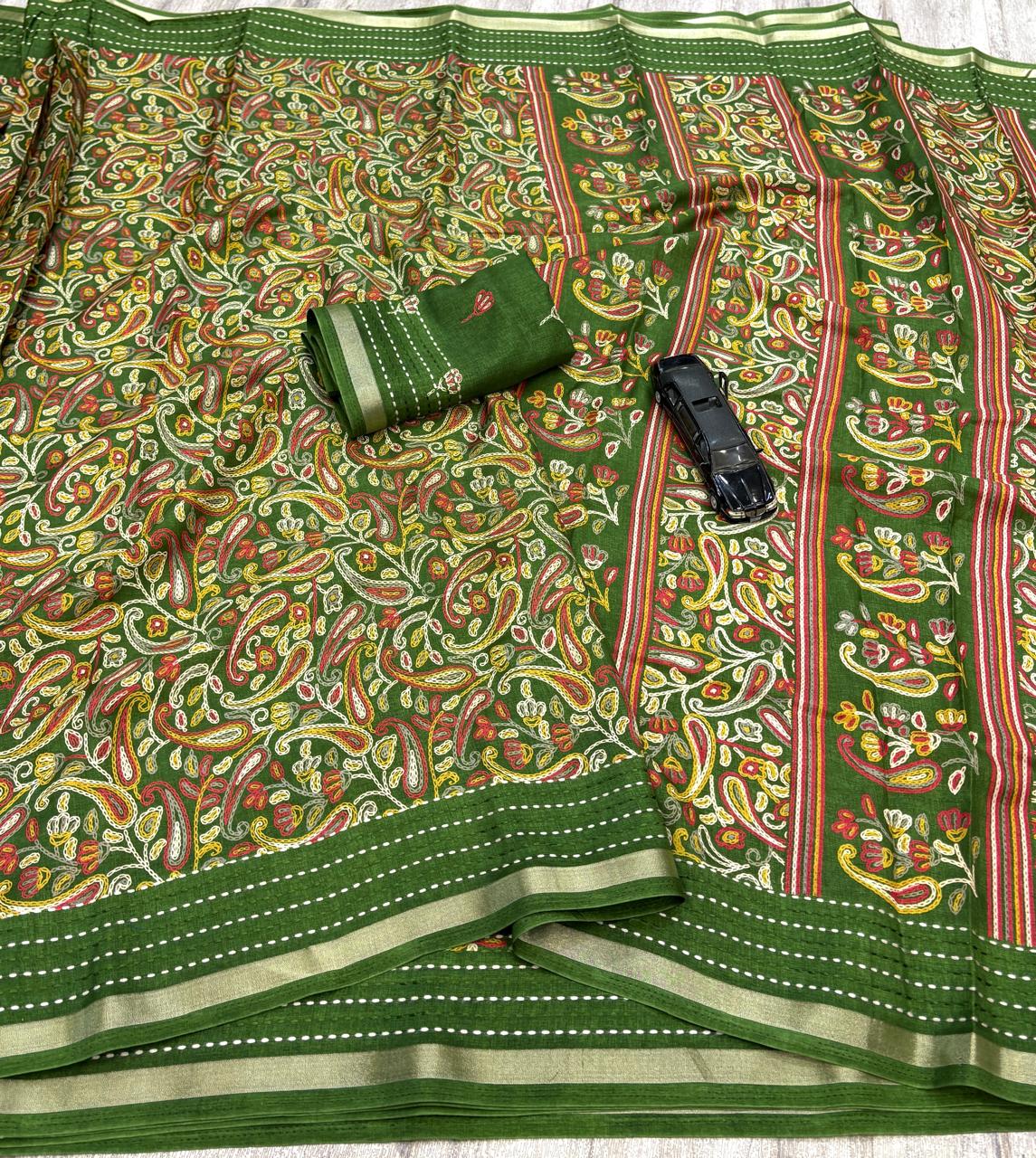 Kashmiri print cotton saree