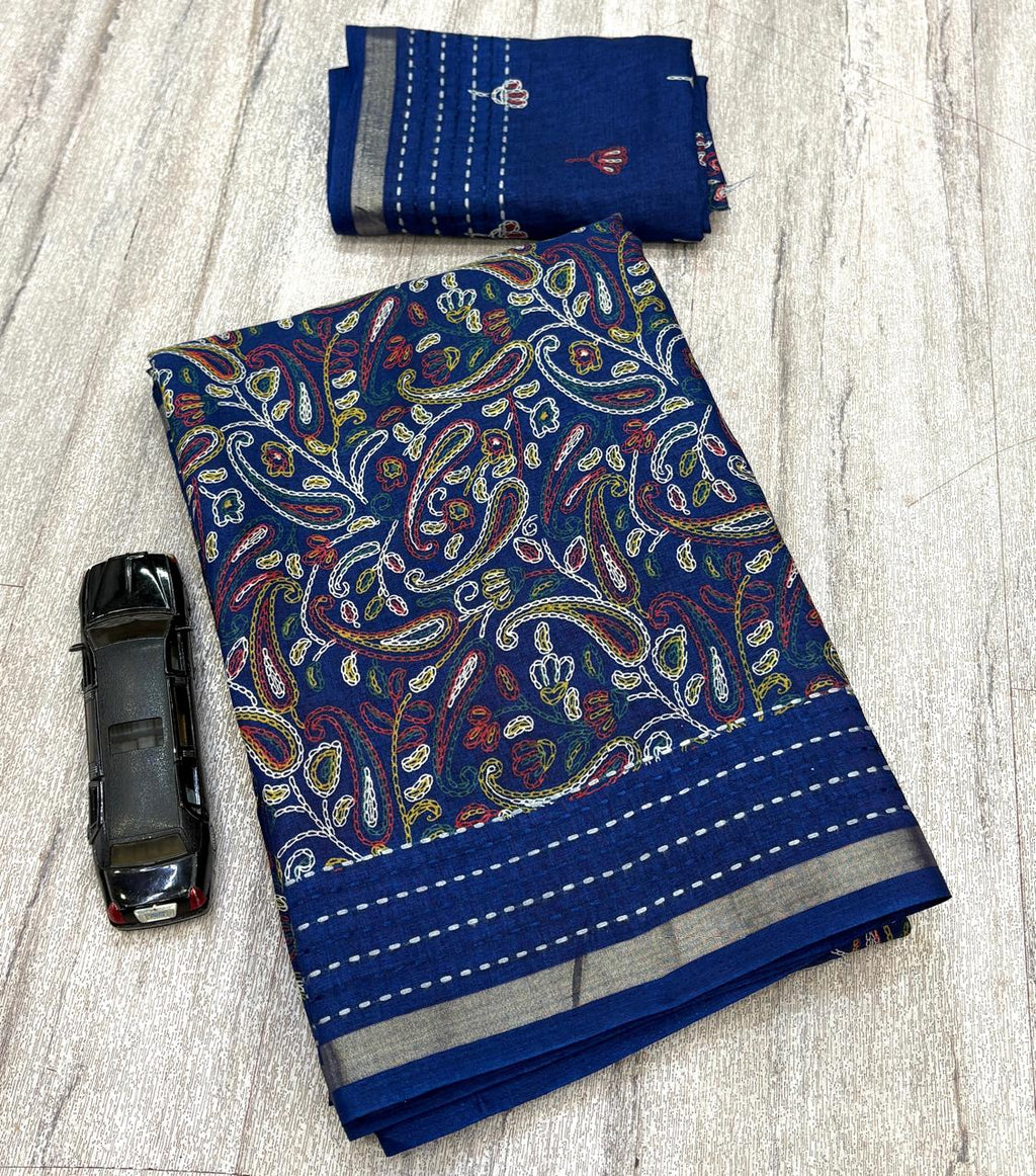 Kashmiri print cotton saree