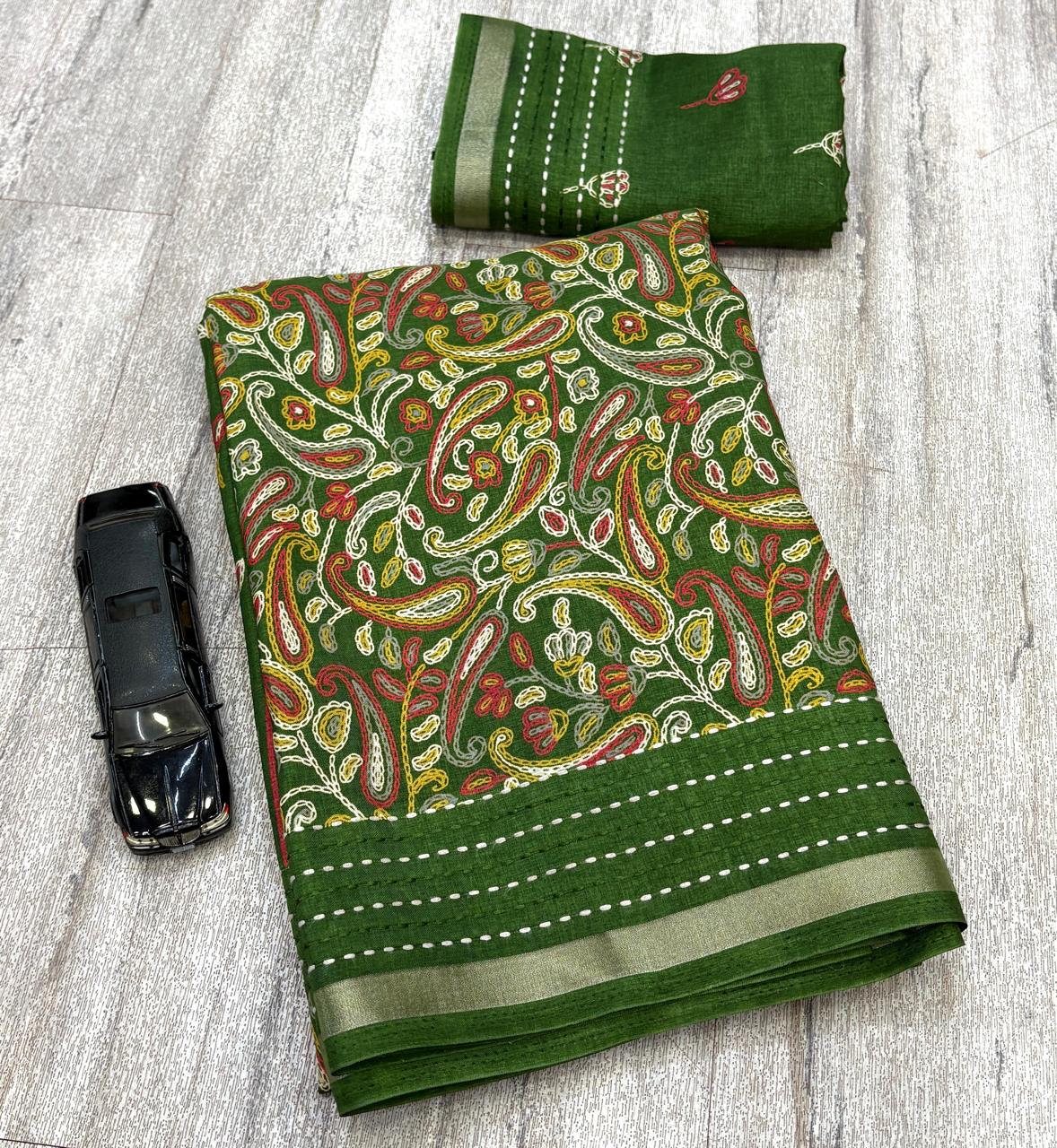 Kashmiri print cotton saree