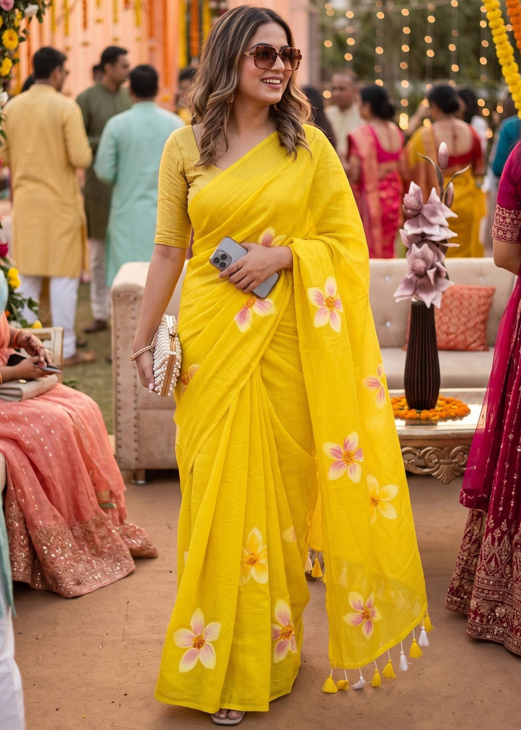 Hand painted saree