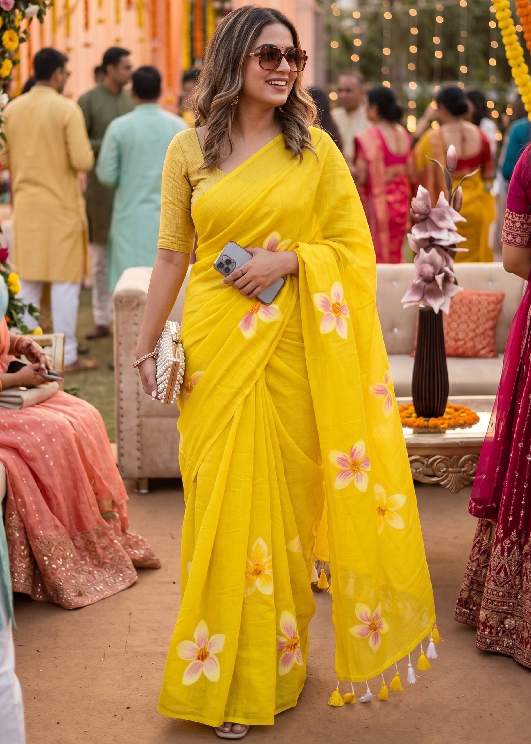 Hand painted saree