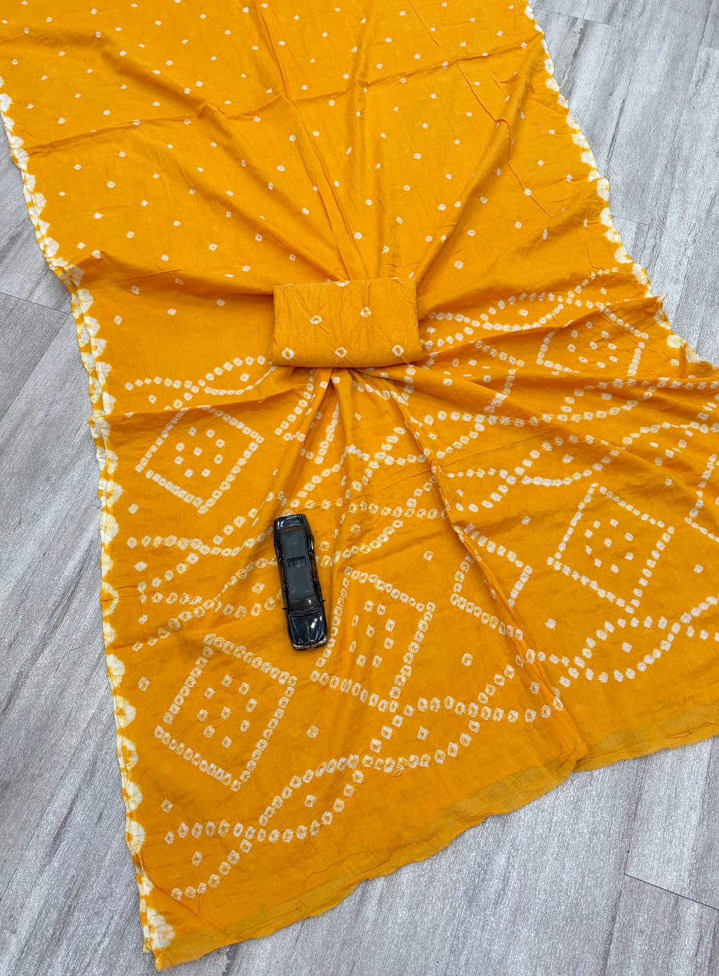 Pure cotton hand Bandhej saree
