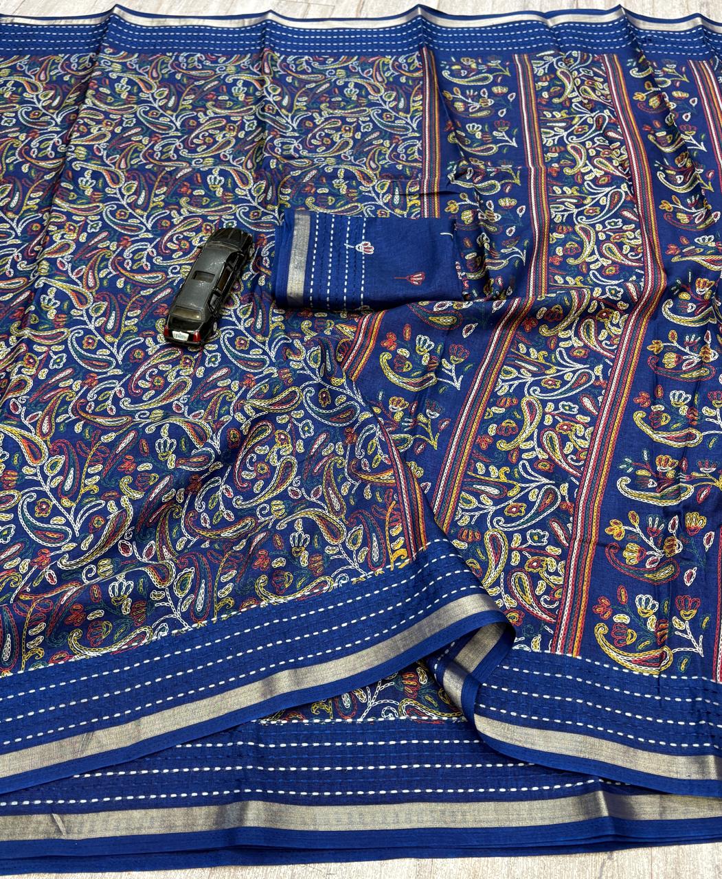 Kashmiri print cotton saree