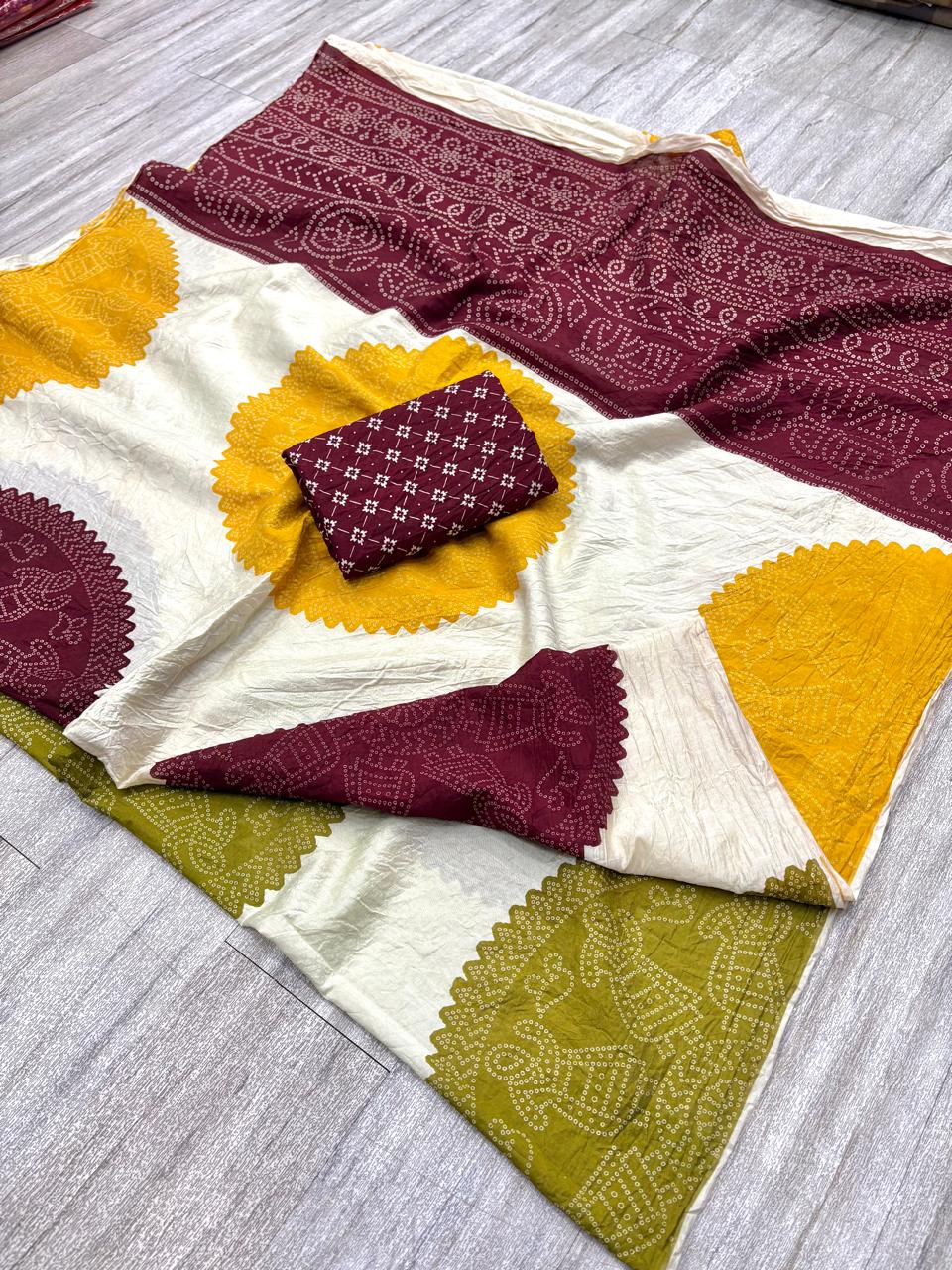 Fancy pure mul cotton saree