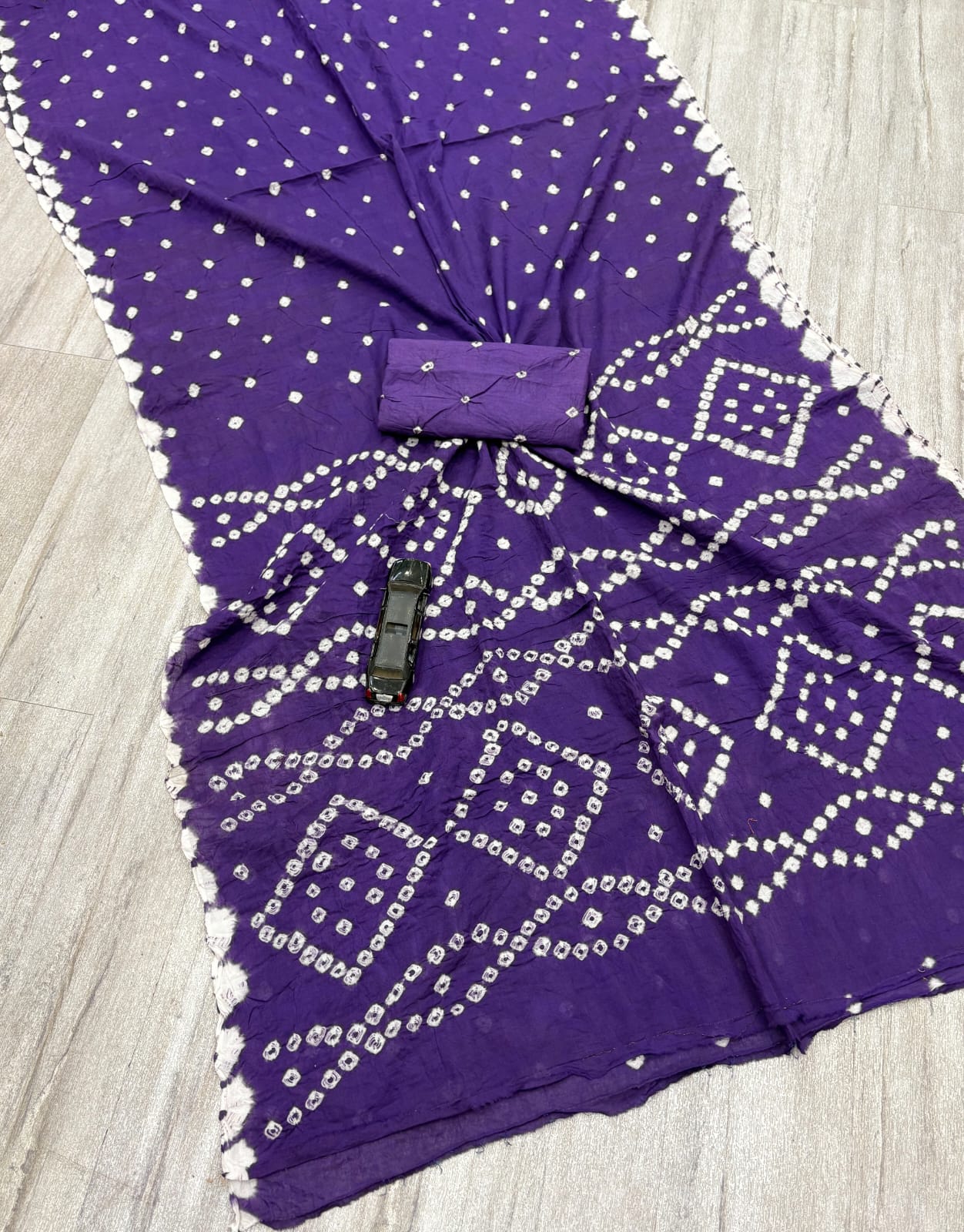 Pure cotton hand Bandhej saree