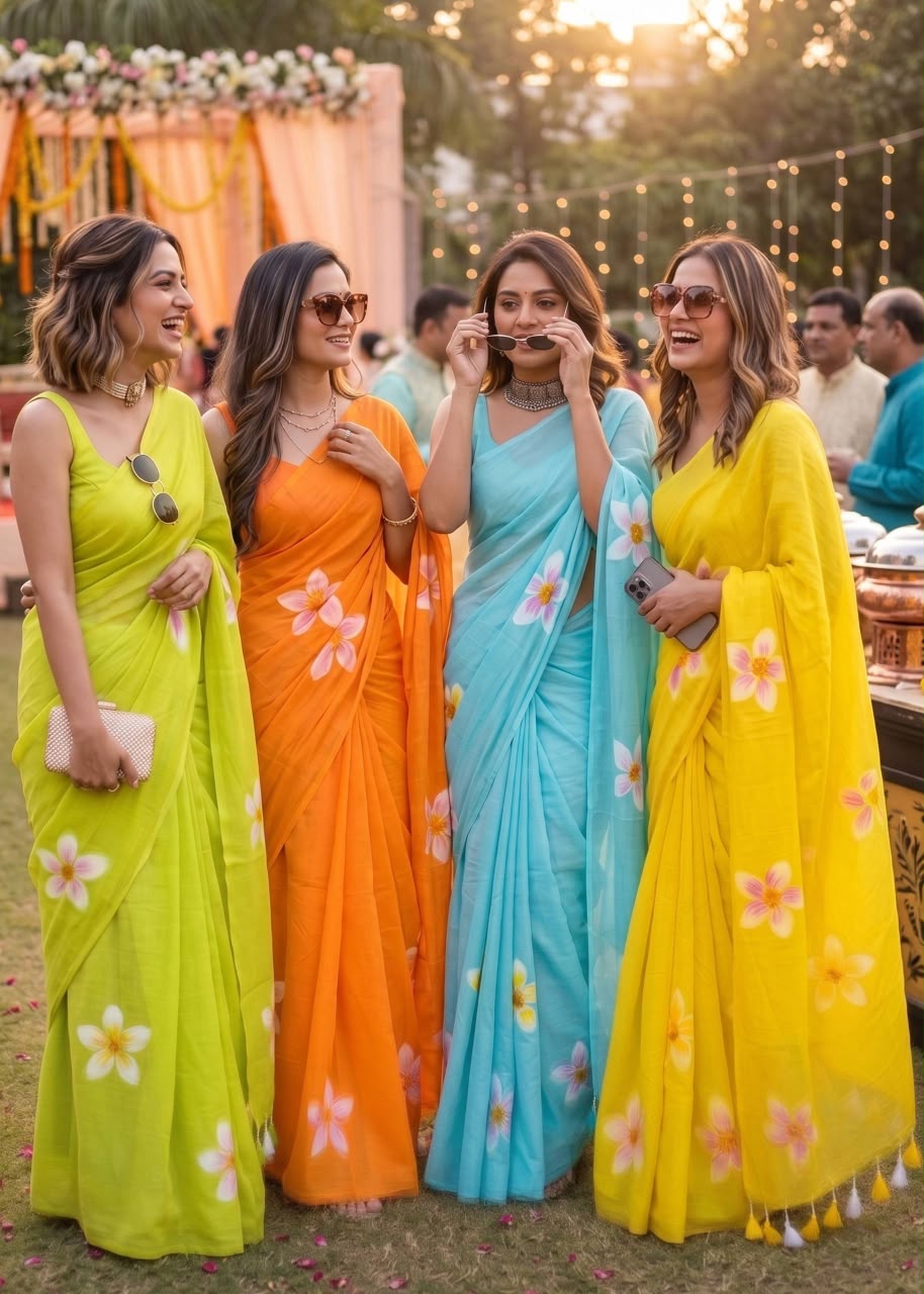Hand painted saree